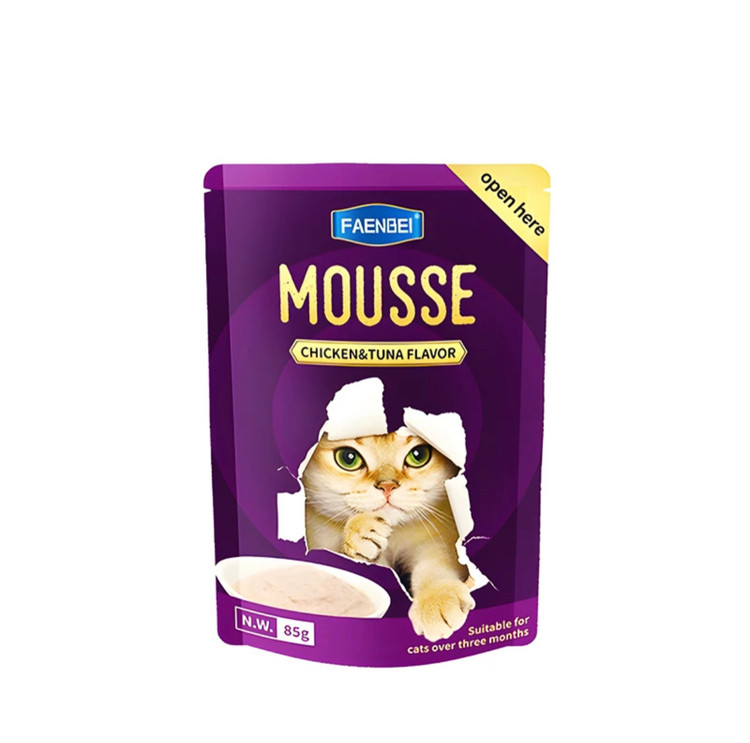 پوچ گربه فنبی مدل موس طعم مرغ و تن وزن 85 گرم
