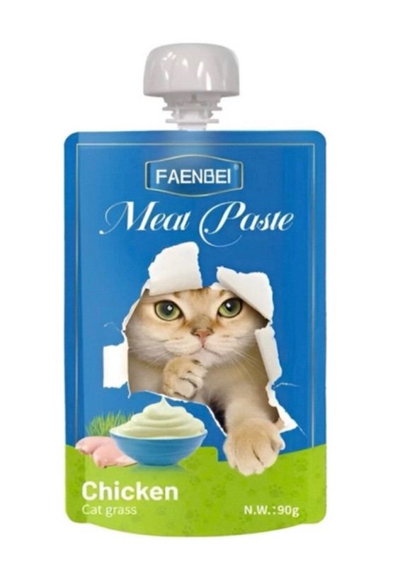 پودینگ پوچ گربه فنبی طعم مرغ و کت گراس وزن 90 گرم