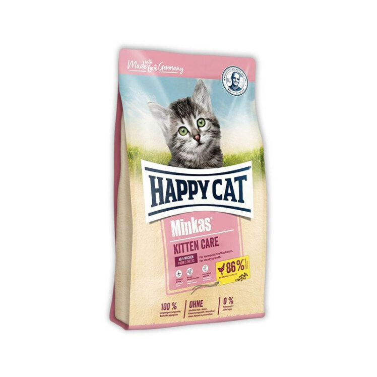 غذای خشک كيتن هپی كت بسته بندی ١٠ كيلوگرمی Happy Cat Minkas Kitten Care