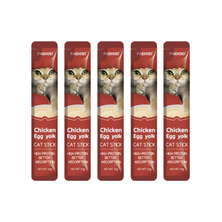 بستنی گربه فنبی مدل Creamy Sticks طعم مرغ و زرده تخم مرغ بسته 5 عددی