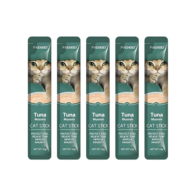 بستنی گربه فنبی مدل Creamy Sticks طعم ماهی تن و صدف بسته 5 عددی