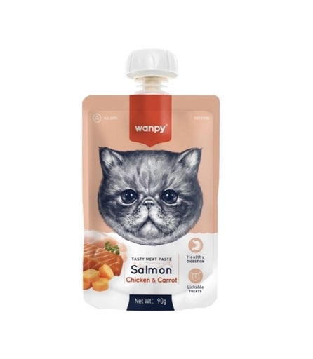 پودینگ گربه ونپی مدل salmon, chicken and carrots وزن 90 گرم