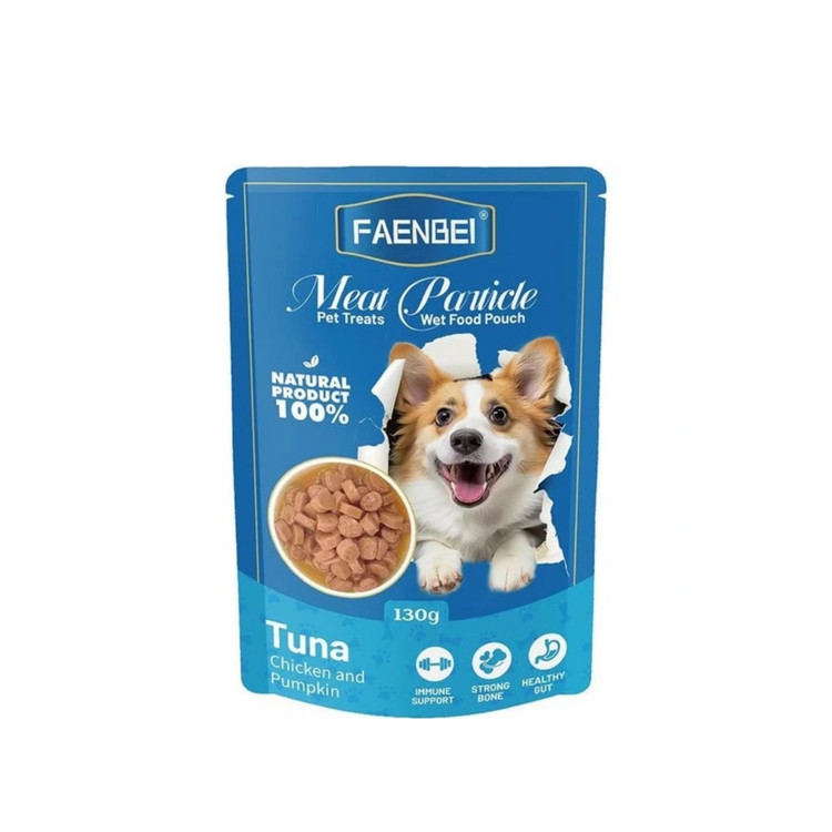 پوچ سگ فنبی چانک ماهی تن، مرغ و کدو حلوایی Faenbei وزن 130 گرم