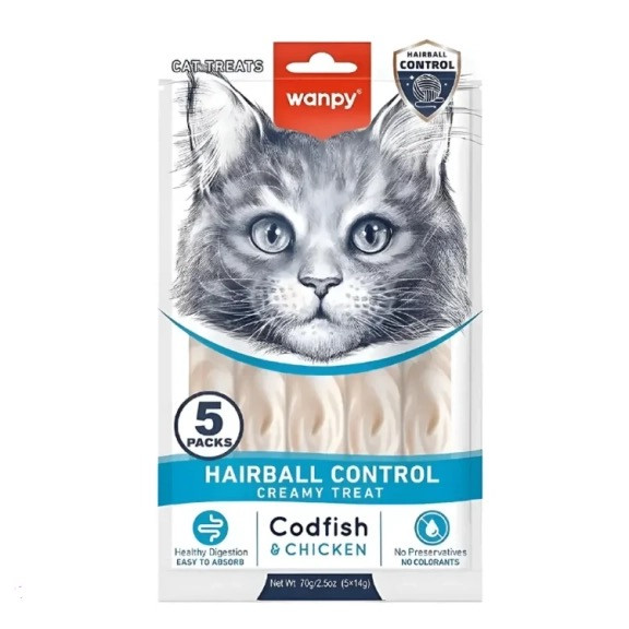 بستنی گربه ونپی مدل ضد گلوله ی مویی (Hairball Control)وزن 70 گرم
