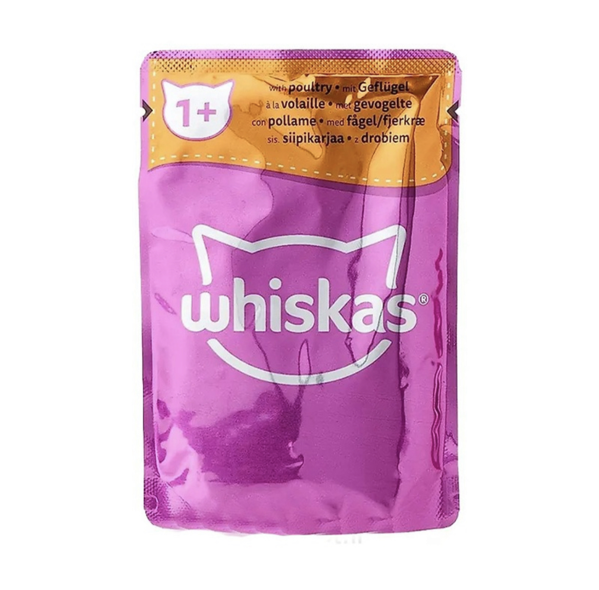 پوچ گربه ویسکاس با طعم گوشت پرندگان Whiskas Cat Pouch in Gravy وزن 85 گرم